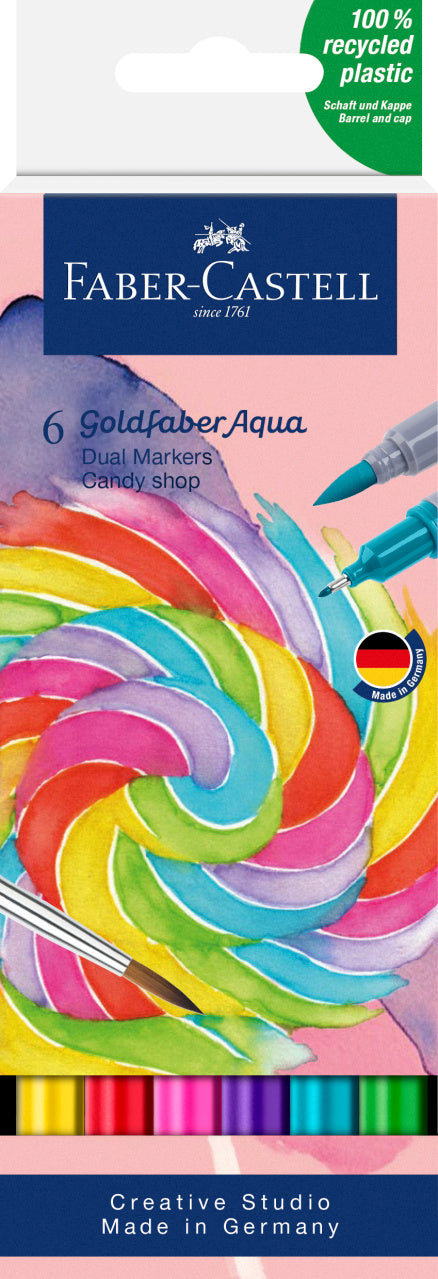 MARKER SOLUBIL 2 CAPETE SET 6 BUC CANDY SHOP GOLDFABER FABER-CASTELL MARKER SOLUBIL 2 CAPETE SET 6 BUC CANDY SHOP GOLDFABER FABER-CASTELL